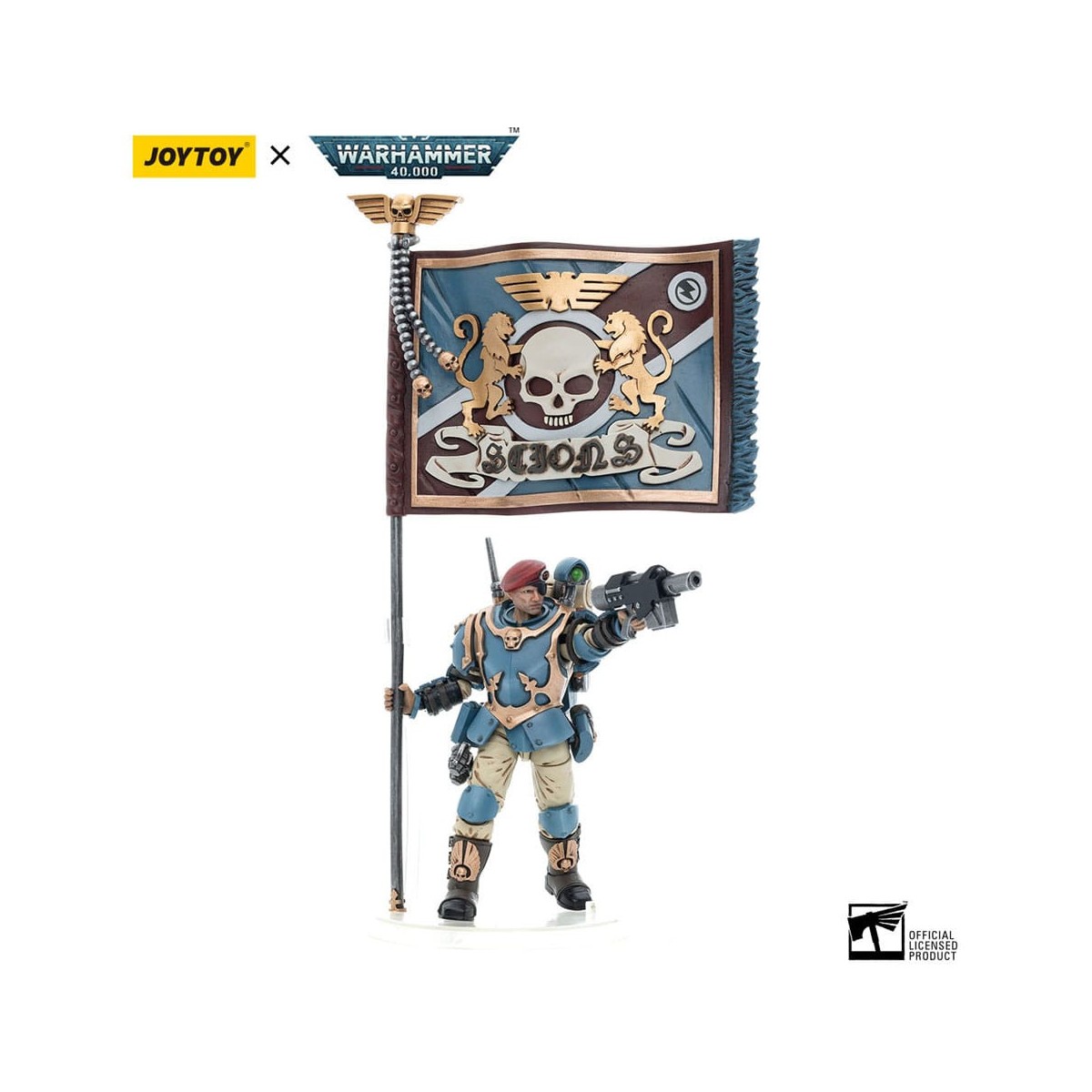 JoyToy Space Marines - Astra Militarum Tempestus - Escuadra Scions 55Th Kappic Eagles Portaestandarte 1/18 - Warhammer 40K