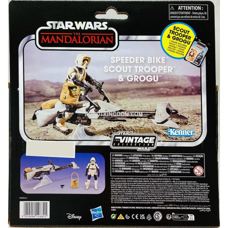 Hasbro - Star Wars La Colección Vintage - Speeder Bike, Scout Trooper y Grogu - El Mandaloriano