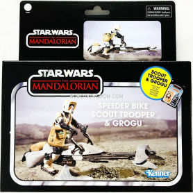 Hasbro - Star Wars La Colección Vintage - Speeder Bike, Scout Trooper y Grogu - El Mandaloriano