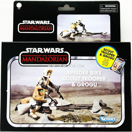 Hasbro - Star Wars La Colección Vintage - Speeder Bike, Scout Trooper y Grogu - El Mandaloriano