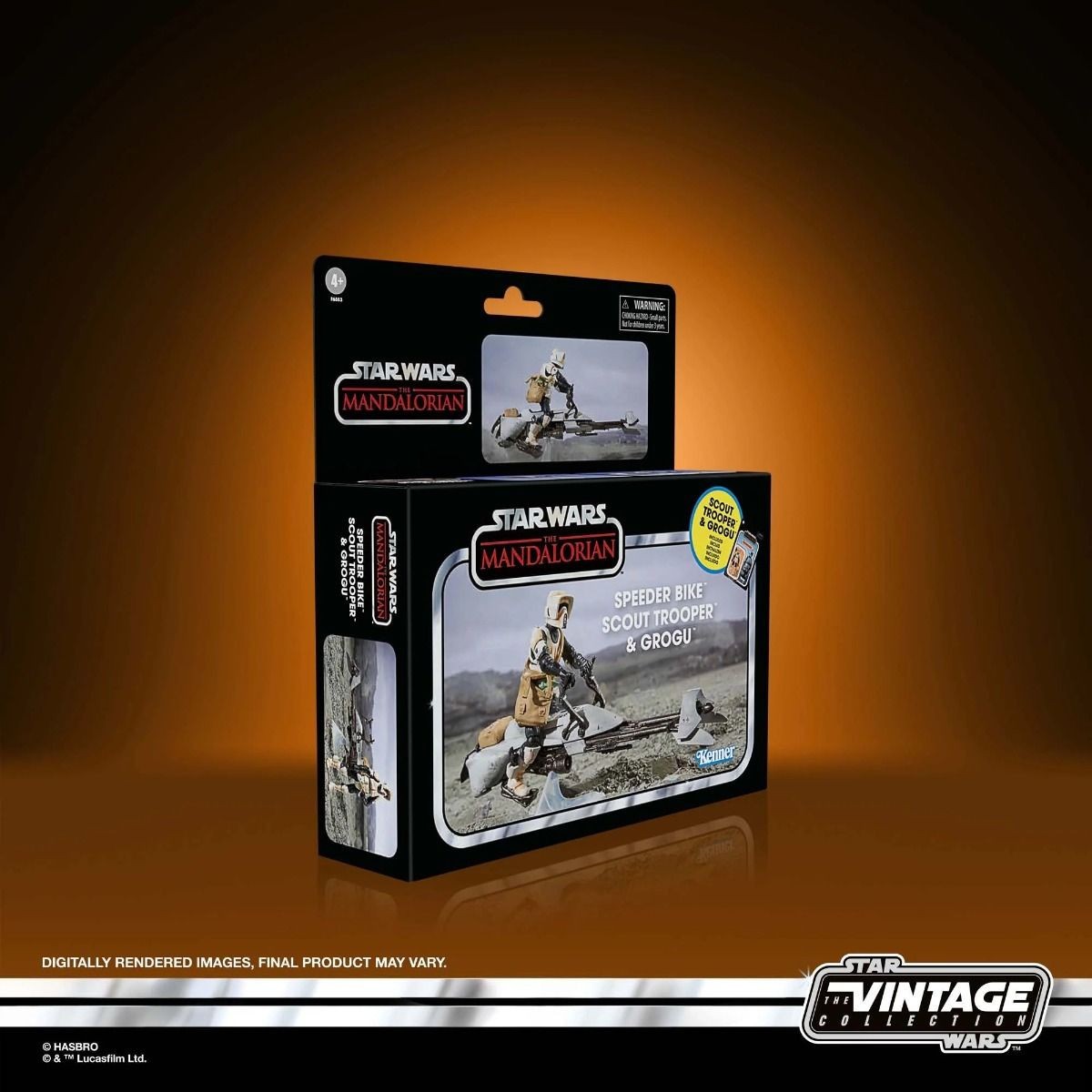 Hasbro - Star Wars La Colección Vintage - Speeder Bike, Scout Trooper y Grogu - El Mandaloriano
