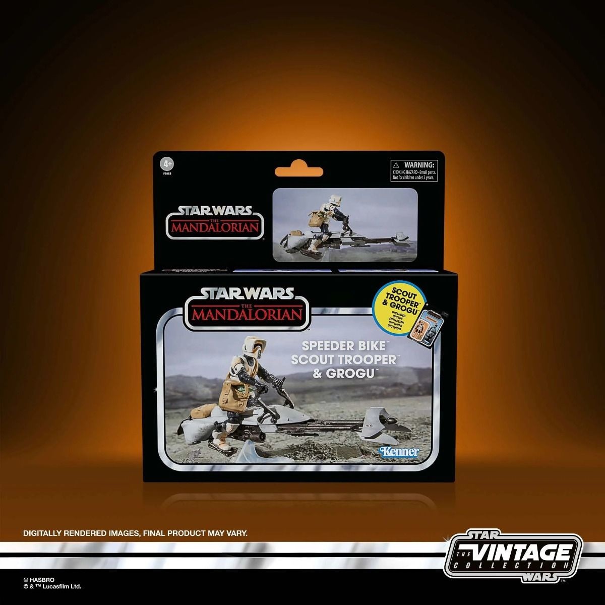 Hasbro - Star Wars La Colección Vintage - Speeder Bike, Scout Trooper y Grogu - El Mandaloriano