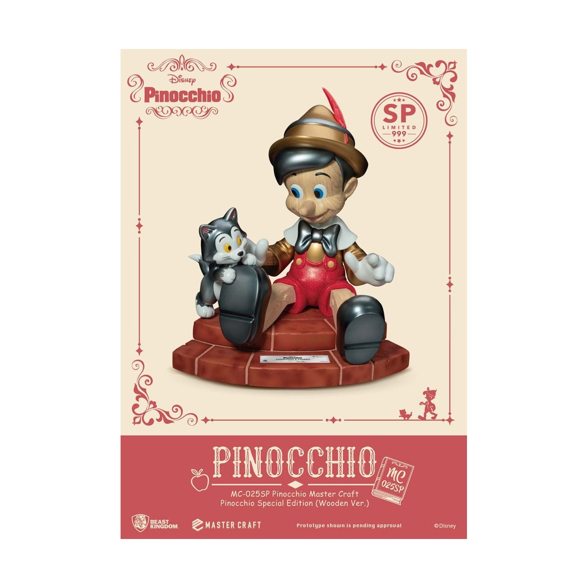 Beast Kingdom Disney - Master Craft Pinocho Madera Ver. Edición Especial