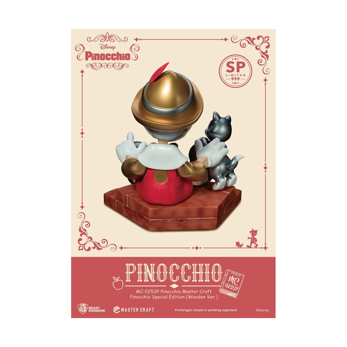 Beast Kingdom Disney - Master Craft Pinocho Madera Ver. Edición Especial