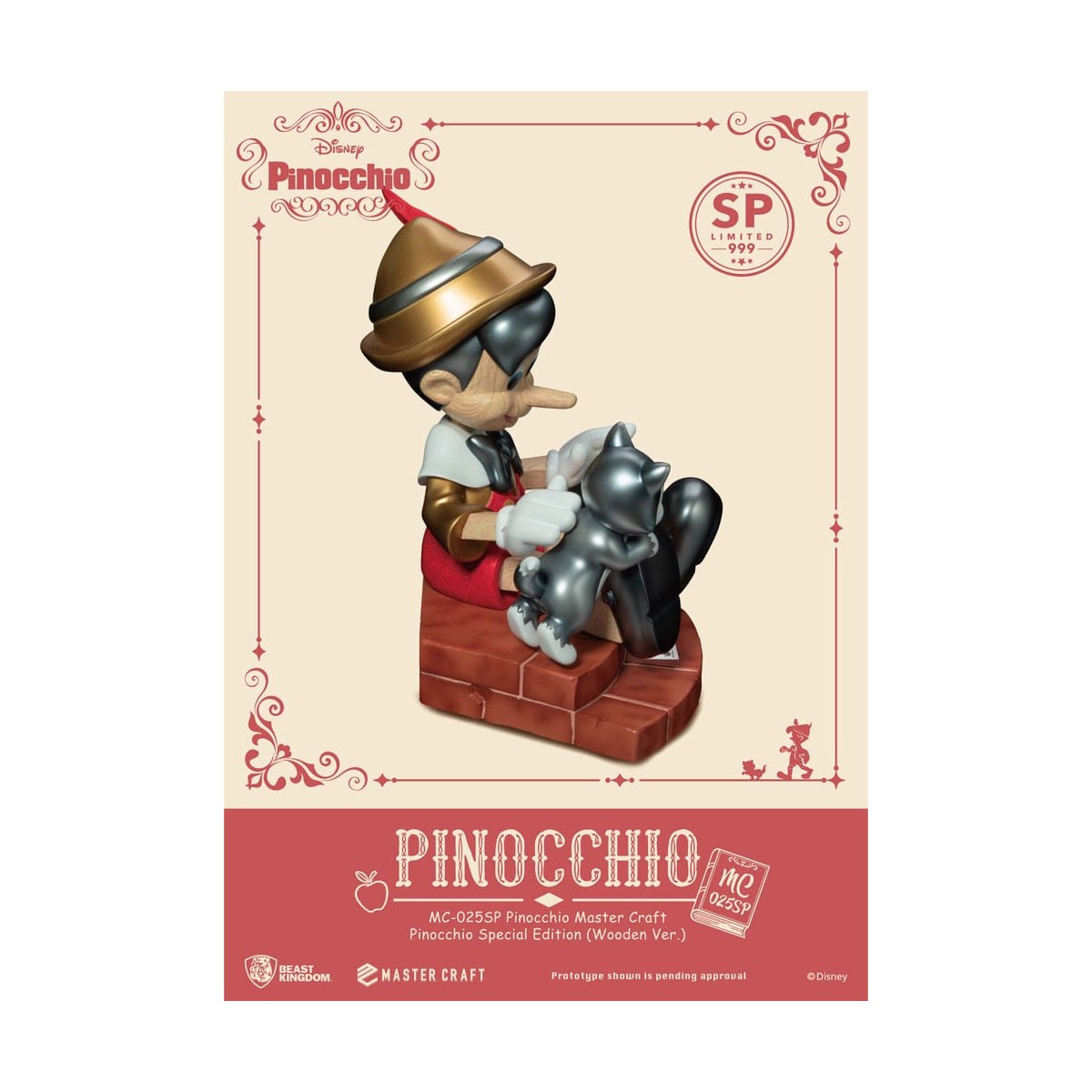 Beast Kingdom Disney - Master Craft Pinocho Madera Ver. Edición Especial