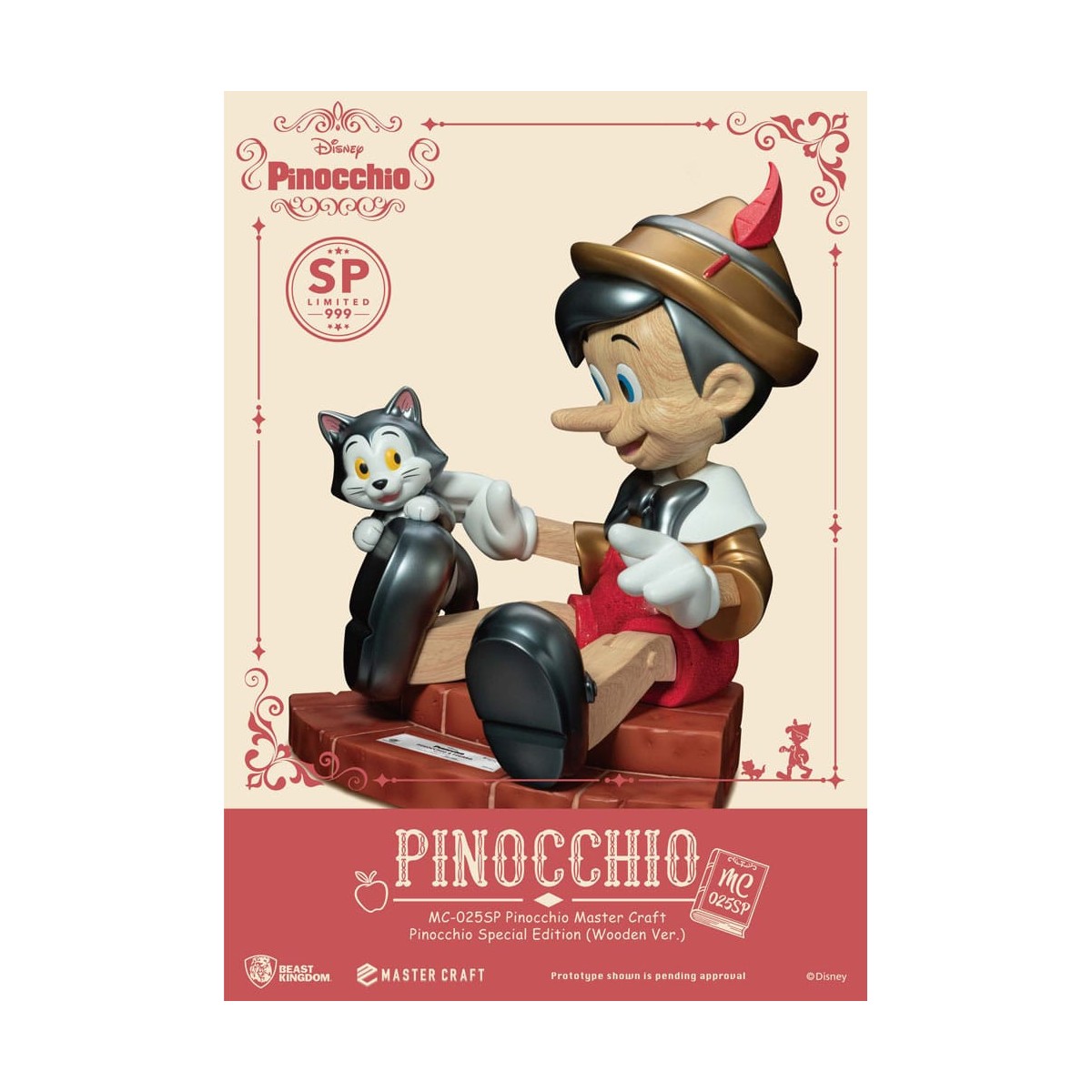 Beast Kingdom Disney - Master Craft Pinocho Madera Ver. Edición Especial