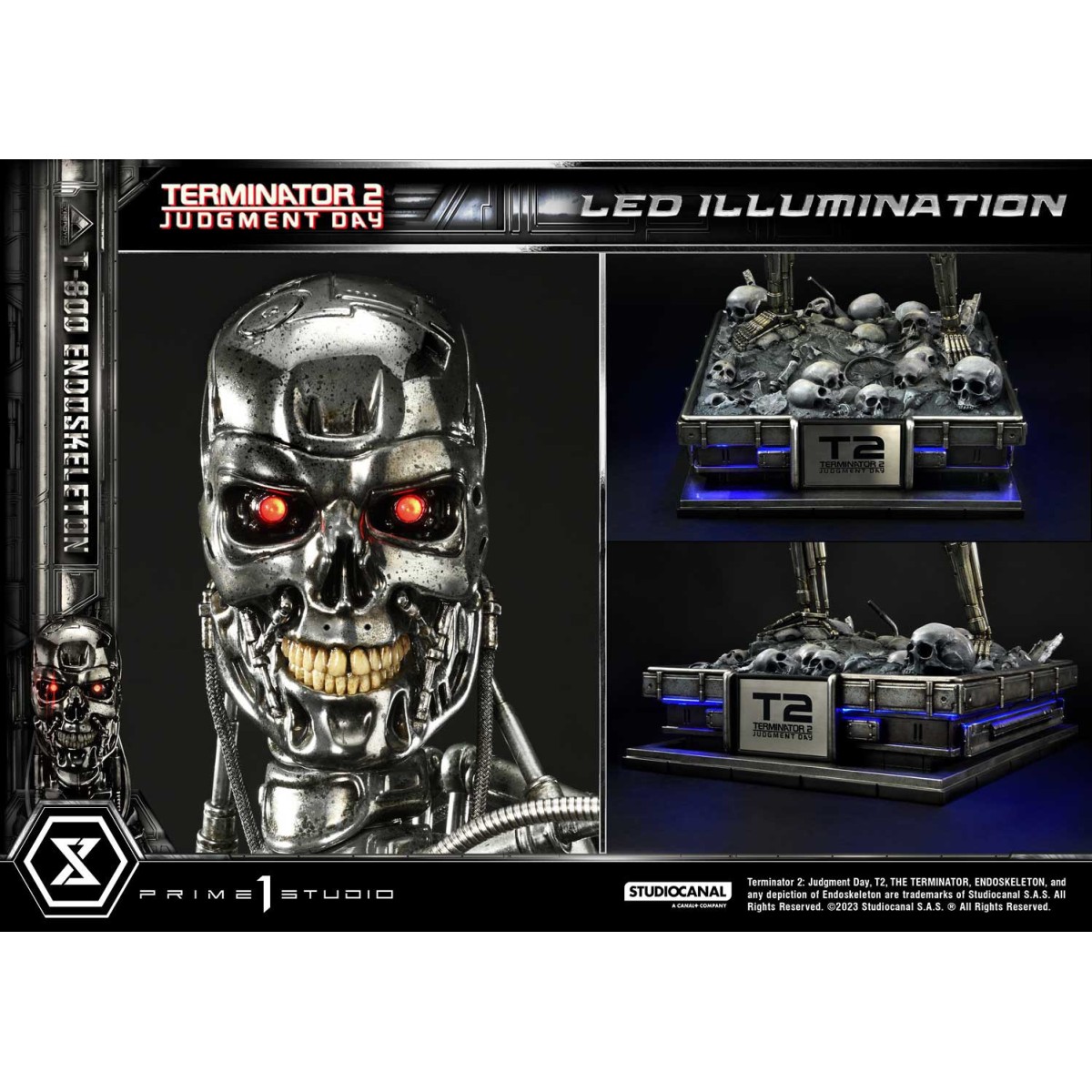 Prime 1 - Terminator 2 Judgment Day - T800 Endoskeleton Deluxe Version Estatua 1/3