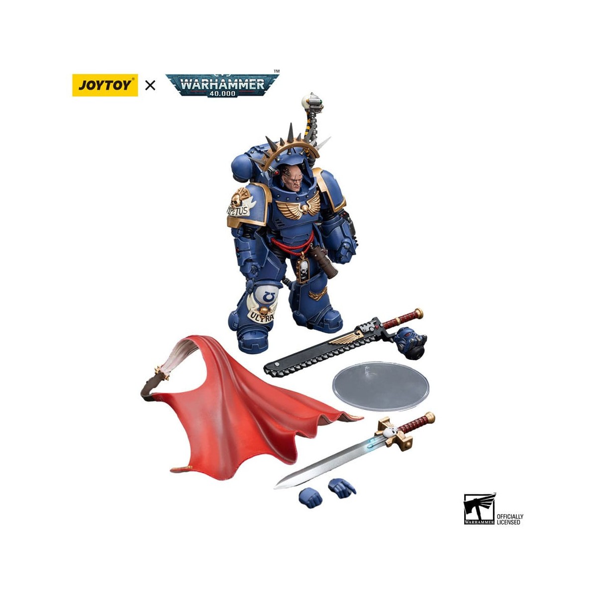 JoyToy Marines Espaciales - Ultramarines - Capitán Ultramarines con armadura Gravis 1/18 - Warhammer 40K