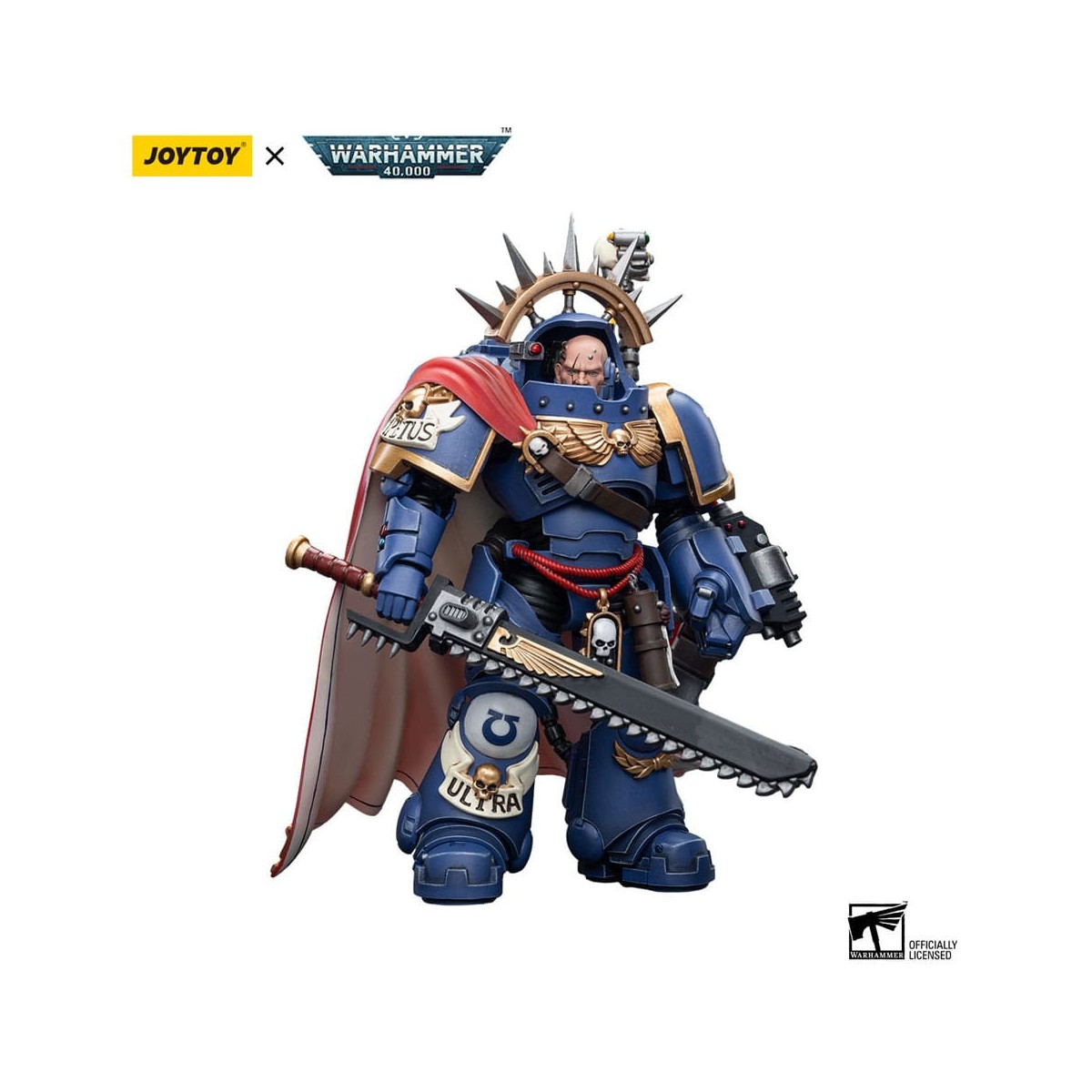 JoyToy Marines Espaciales - Ultramarines - Capitán Ultramarines con armadura Gravis 1/18 - Warhammer 40K