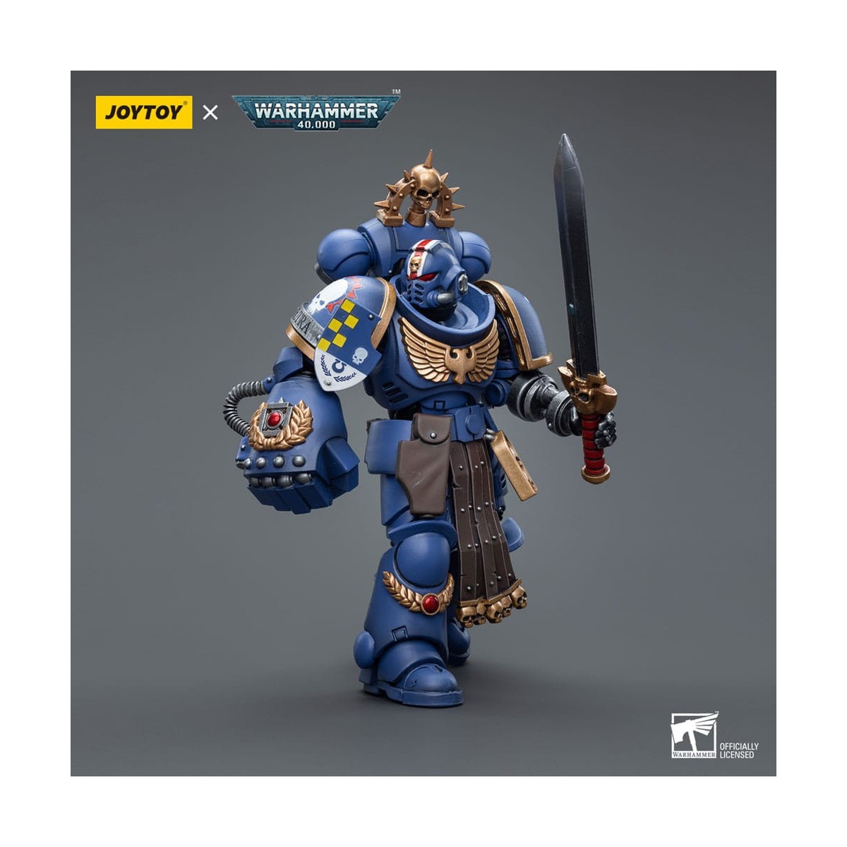 JoyToy Marines Espaciales - Ultramarines - Ultramarines Teniente con Puño de Poder 1/18 - Warhammer 40K