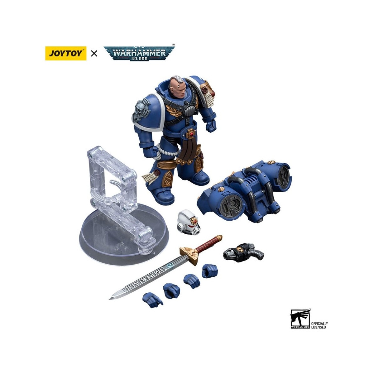 JoyToy Marines Espaciales - Ultramarines - Sargento Veterano de Vanguardia 1/18 - Warhammer 40K