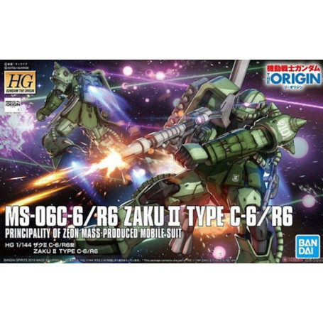Bandai - Gunpla - Gundam 1/144 HG - MS-06C-6 R6 ZAKU II Tipo C-6/R6 - Mobile Suit Gundam: El Origen