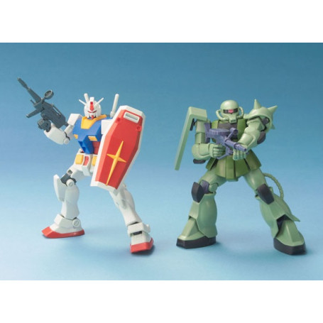 Bandai - Gunpla - Gundam 1/144 HG - Gunpla Starter Set RX-78-2 y MS-06F Zaku II - Mobile Suit Gundam