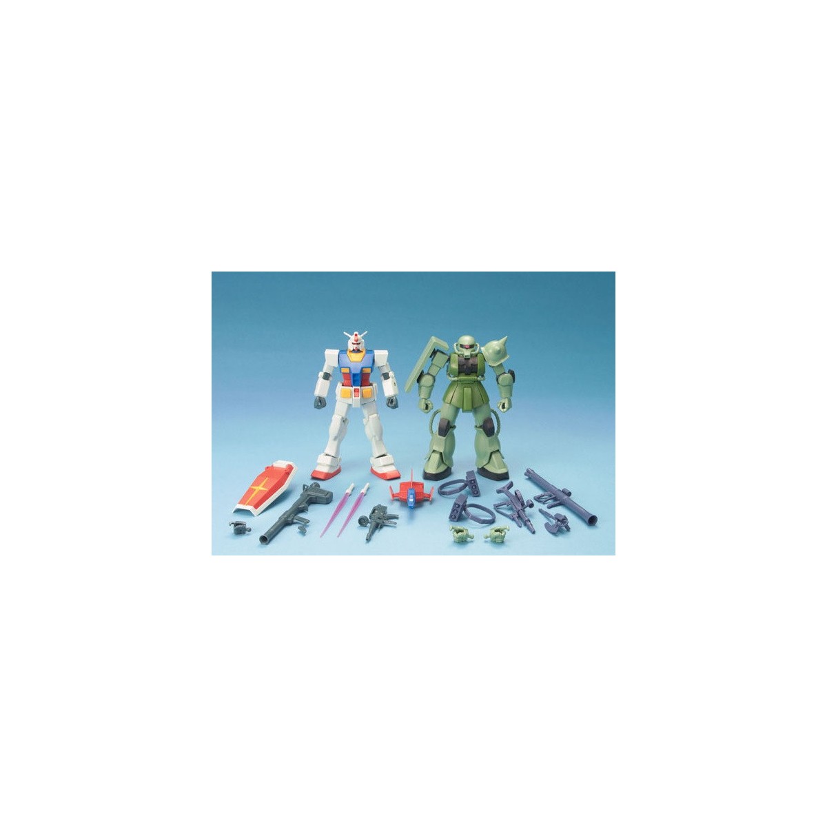 Bandai - Gunpla - Gundam 1/144 HG - Gunpla Starter Set RX-78-2 y MS-06F Zaku II - Mobile Suit Gundam
