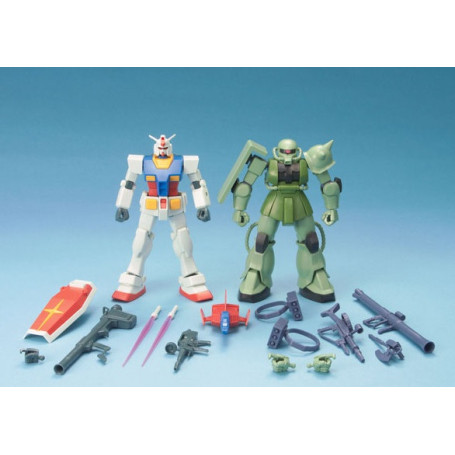 Bandai - Gunpla - Gundam 1/144 HG - Gunpla Starter Set RX-78-2 y MS-06F Zaku II - Mobile Suit Gundam