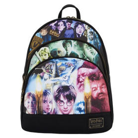 Harry Potter - Mini Mochila Loungefly Trilogy triple bolsillo