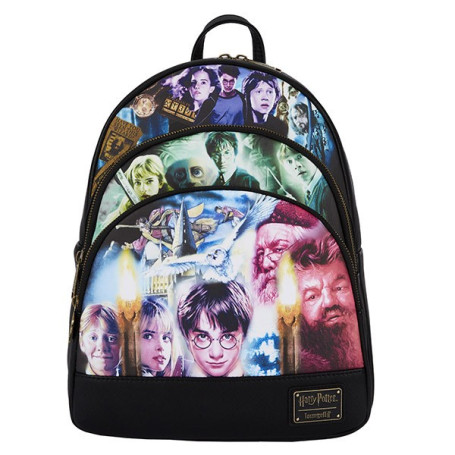 Harry Potter - Mini Mochila Loungefly Trilogy triple bolsillo