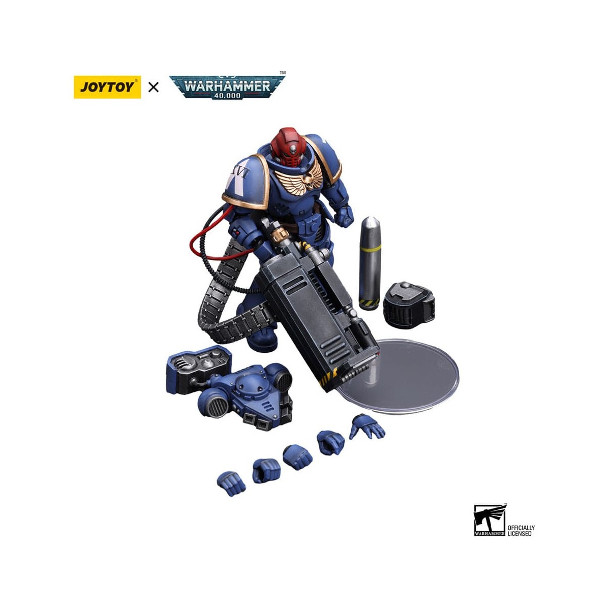 JoyToy Marines Espaciales - Ultramarines - Sargento de la Desolación con Lanzador Vengor 1/18