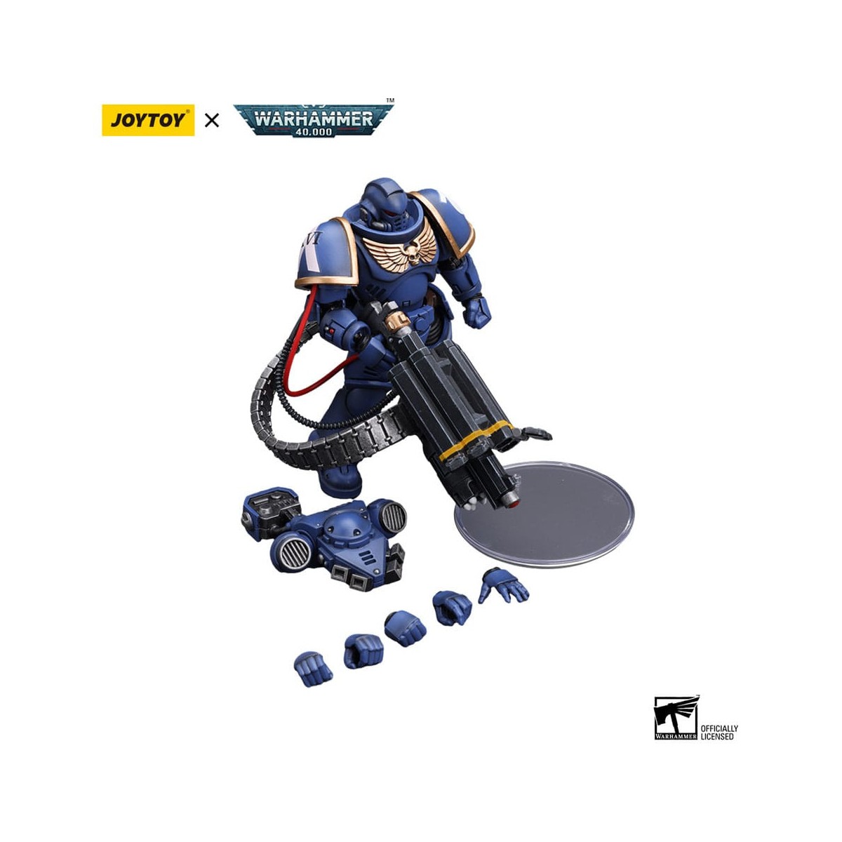JoyToy Space Marines - Ultramarines - Marine Desolación con Lanzador Castellan (Superfrag) 1/18