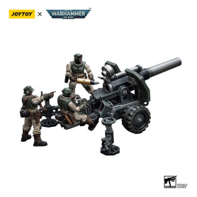 JoyToy Marines Espaciales - Astra Militarum - Equipo de Artillería con Cañón de Campo Bombast 1/18 - Warhammer 40K