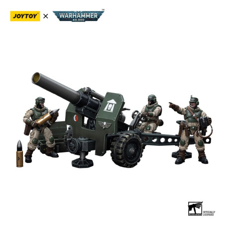 JoyToy Marines Espaciales - Astra Militarum - Equipo de Artillería con Cañón de Campo Bombast 1/18 - Warhammer 40K