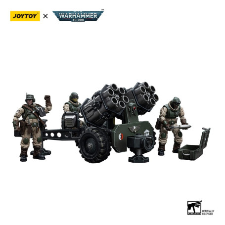 JoyToy Marines Espaciales - Astra Militarum - Equipo de Artillería con Cañón de Campo Bombast 1/18 - Warhammer 40K