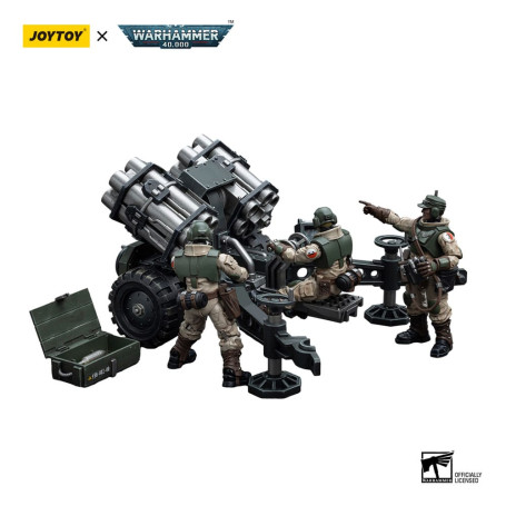 JoyToy Marines Espaciales - Astra Militarum - Equipo de Artillería con Cañón de Campo Bombast 1/18 - Warhammer 40K
