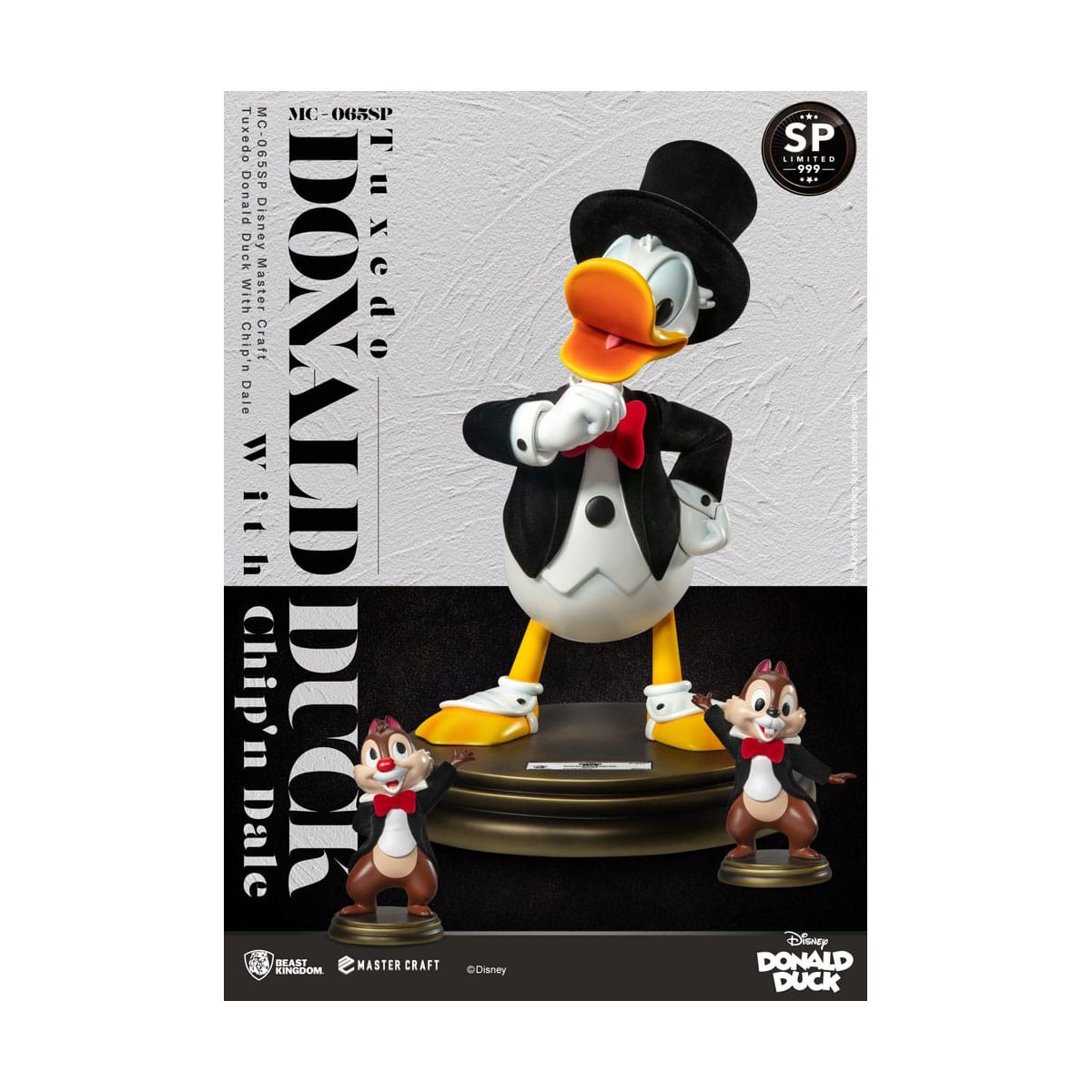 Beast Kingdom Disney 100th - Master Craft - Esmoquin Pato Donald con Barco y Dale Edición Especial Estatua - Tic & Tac