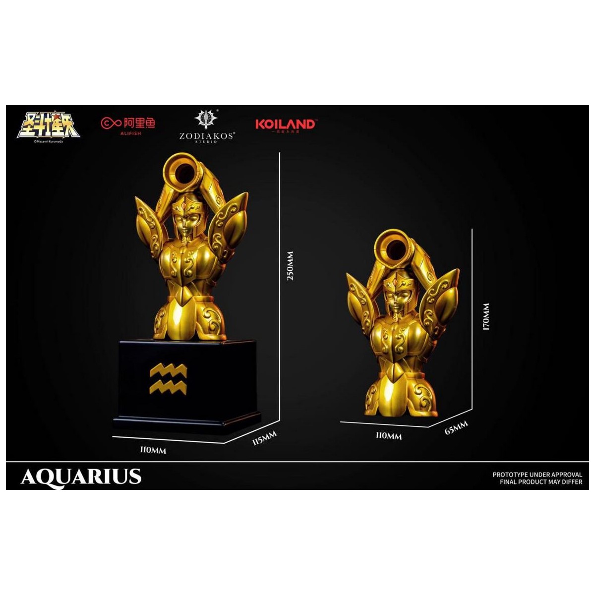 Zodiakos Studio - Tela Acuario - Tótem Acuario 1/6 - Saint Seiya - Estatua Caballeros del Zodiaco