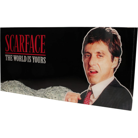SD Toys - Scarface glass poster "The World is yours" fondo gris