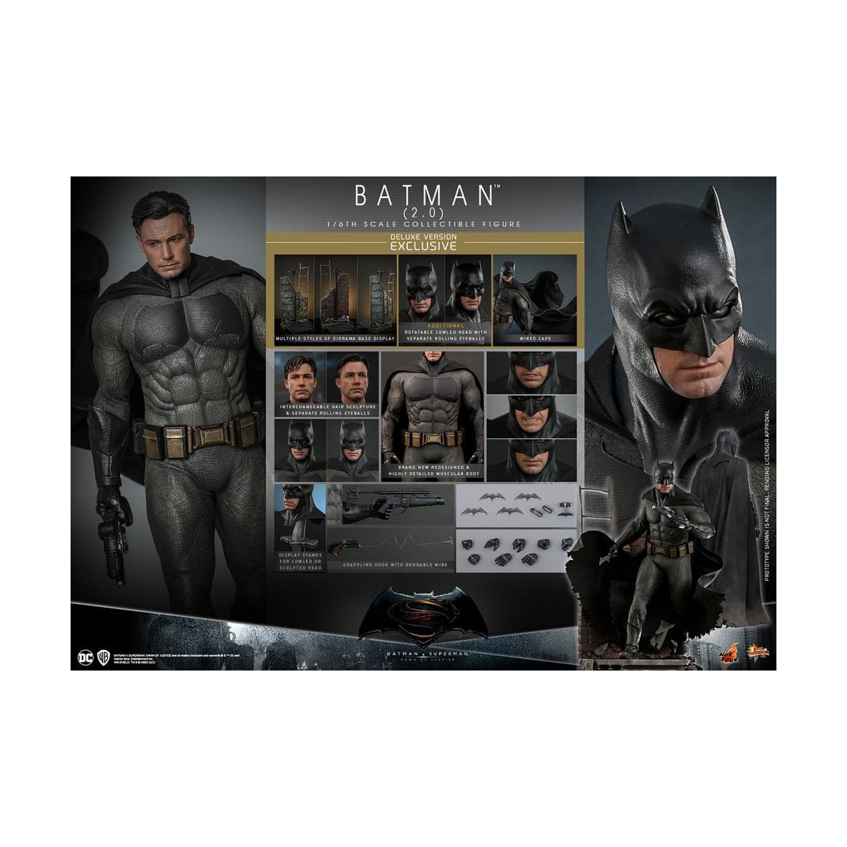 Hot Toys - DC Comics - BATMAN V2 DX - Batman v Superman: El Amanecer de la Justicia - Movie Masterpiece 1/6