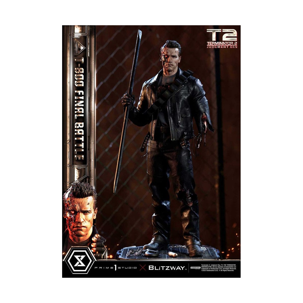 Prime 1 - Terminator 2 Judgment Day T-800 Final Battle Deluxe Bonus Version - Museum Masterline Series 1/3