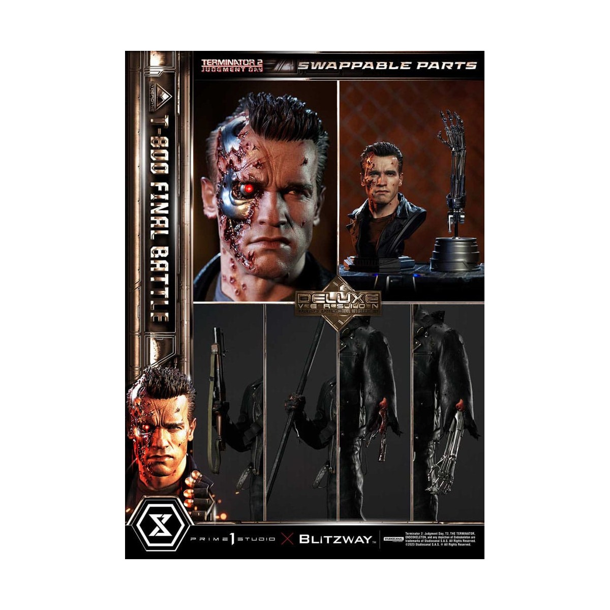 Prime 1 - Terminator 2 Judgment Day T-800 Final Battle Deluxe Bonus Version - Museum Masterline Series 1/3