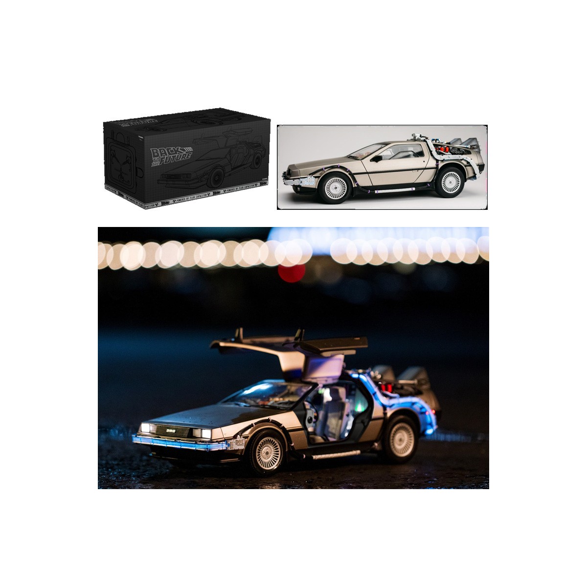 Takara Tomy - Regreso al Futuro - Réplica de la máquina del tiempo DeLorean de fundición a presión