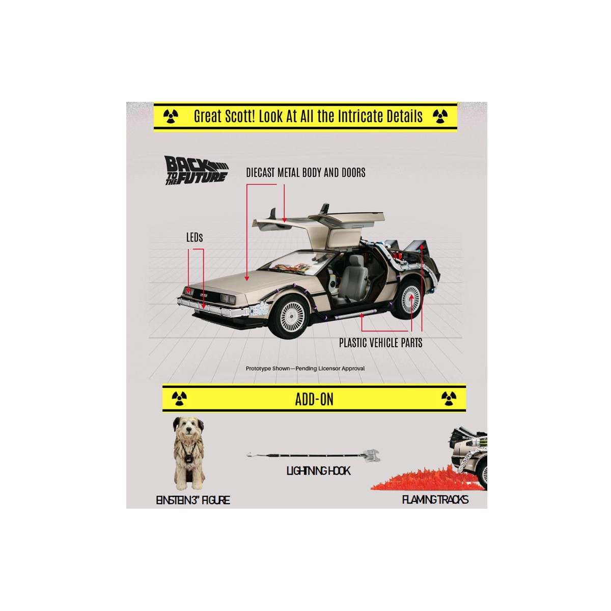 Takara Tomy - Regreso al Futuro - Réplica de la máquina del tiempo DeLorean de fundición a presión
