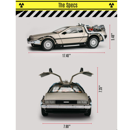 Takara Tomy - Regreso al Futuro - Réplica de la máquina del tiempo DeLorean de fundición a presión