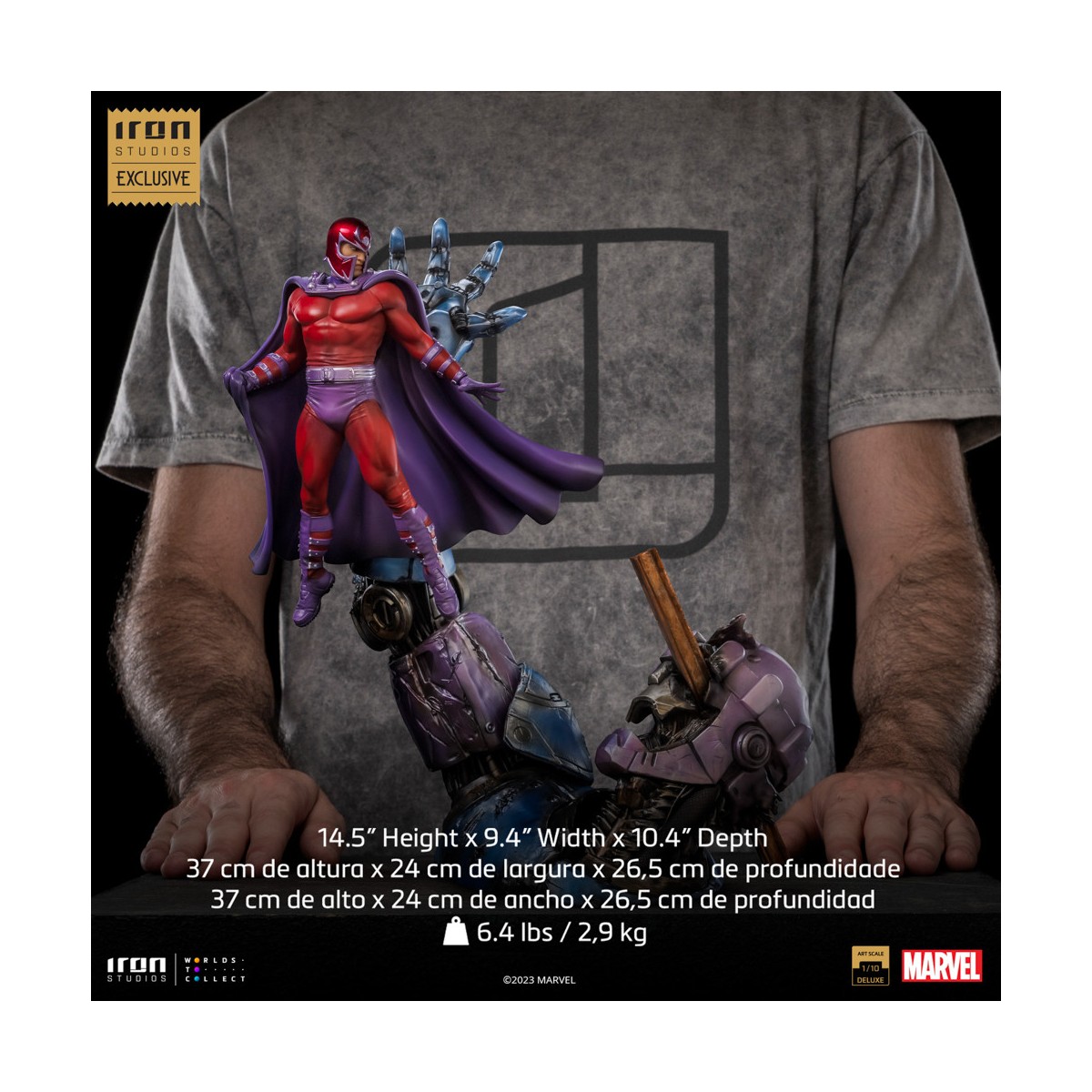 Iron Studios Marvel - Magneto y Sentinel - Deluxe Art Escala 1/10 CCXP 2023