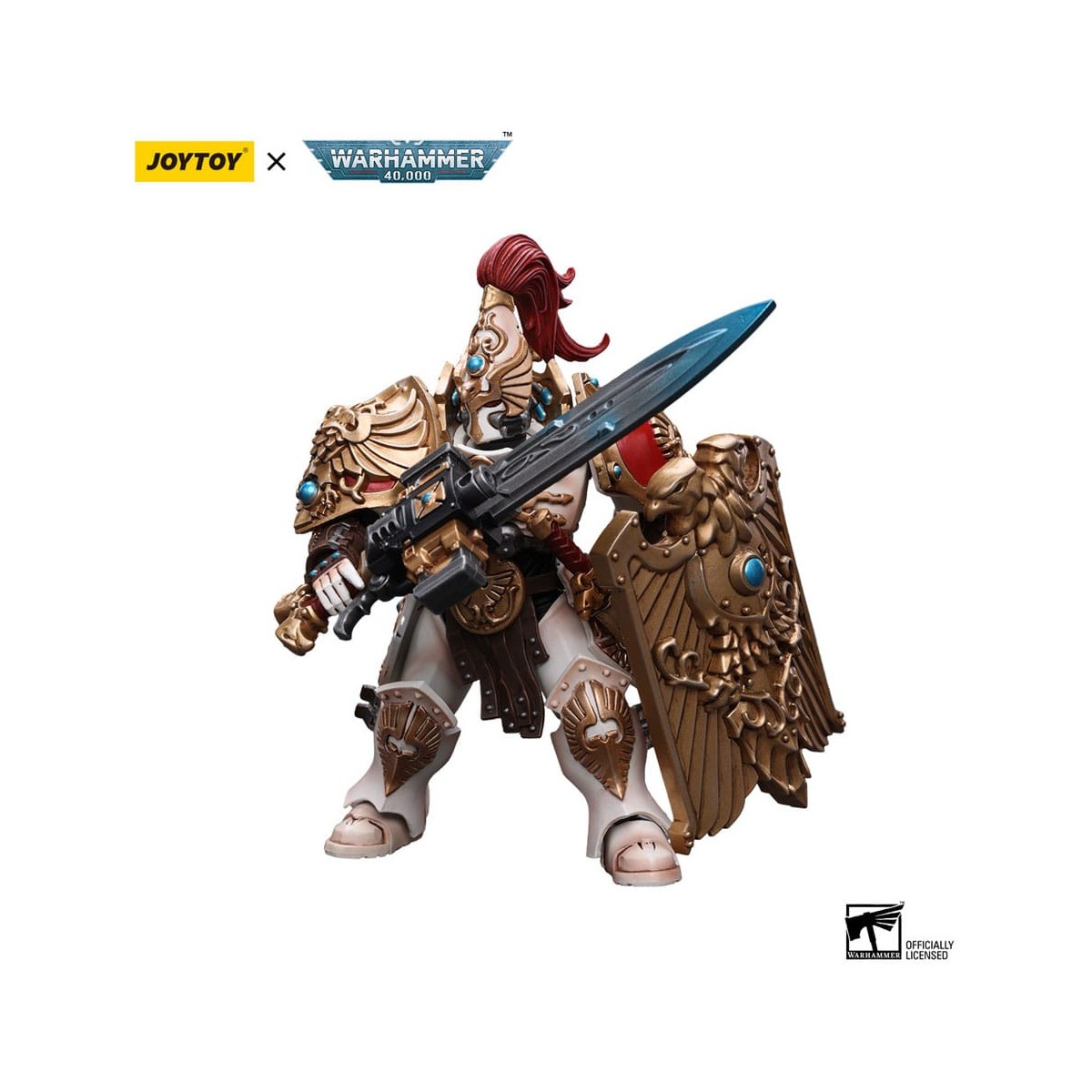 JoyToy Space Marines - Adeptus Custodes Solar Watch - Guardia Custodio con Espada Centinela y Escudo Praesidium 1/18