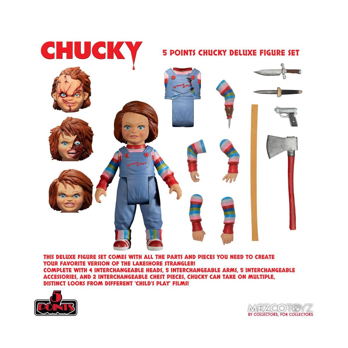 Mezco 5 Puntos - Chucky Deluxe set de figuras - Child's Play