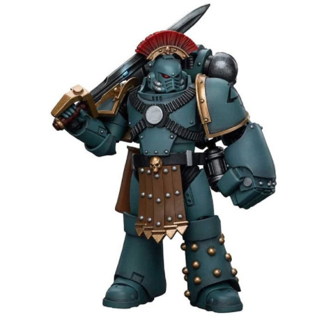 JoyToy Marines Espaciales - Hijos de Horus - MKIV Sargento de Escuadra Táctica con Puño de Poder 1/18 - Warhammer 40K