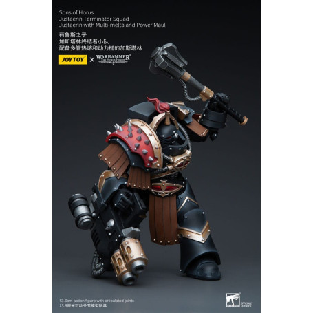JoyToy - Hijos de Horus - Escuadra Terminator Justaerin - Justaerin con Multi-melta y Power Maul 1/18 - La Herejía de Horus