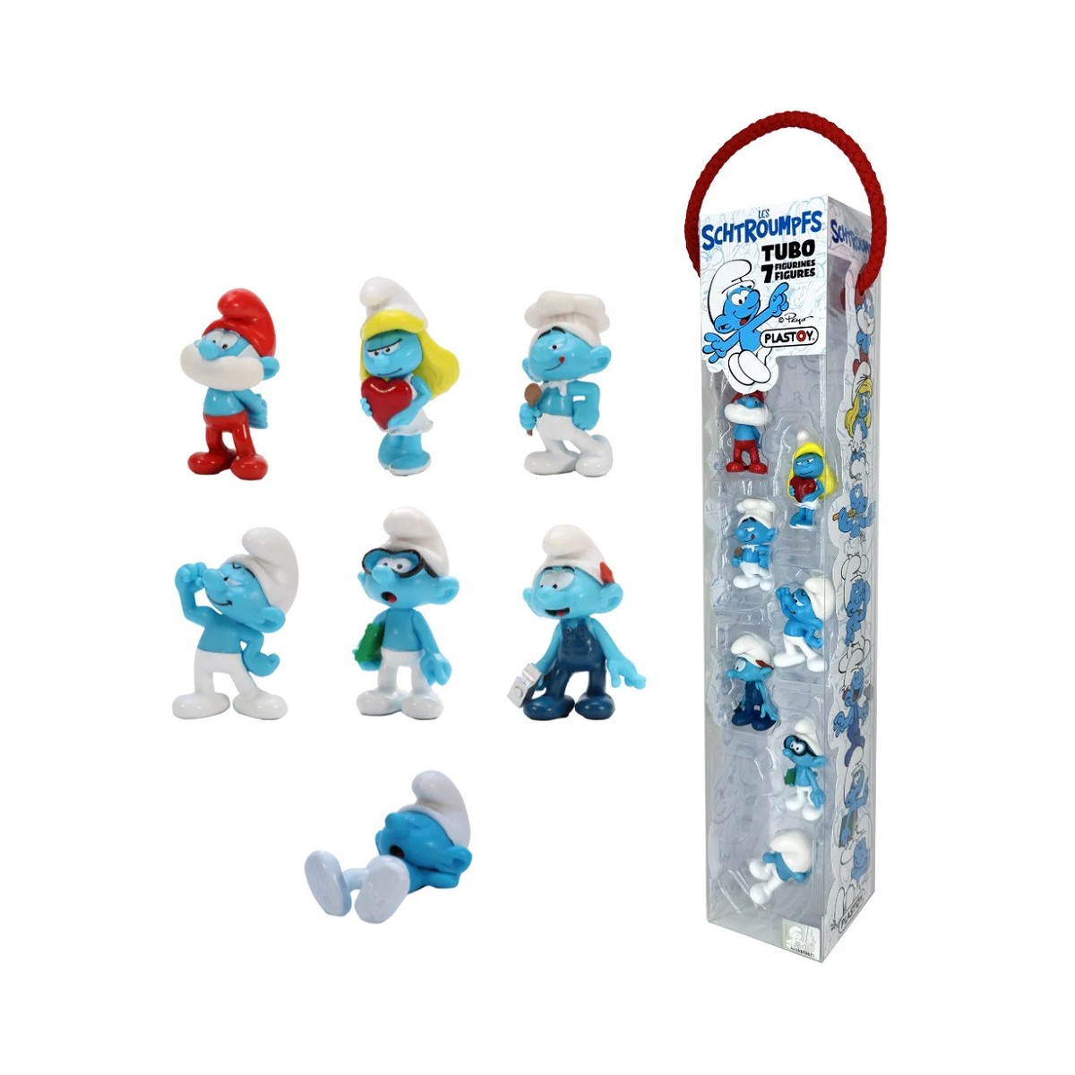 Plastoy - TUBO SCHTROUMPFS - 7 Figuritas