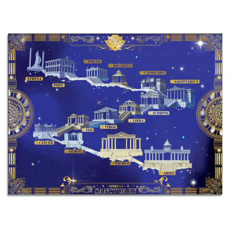Cartoon Kingdom - Saint Seiya Póster Santuario Dorado 40X30cm - Los Caballeros del Zodiaco