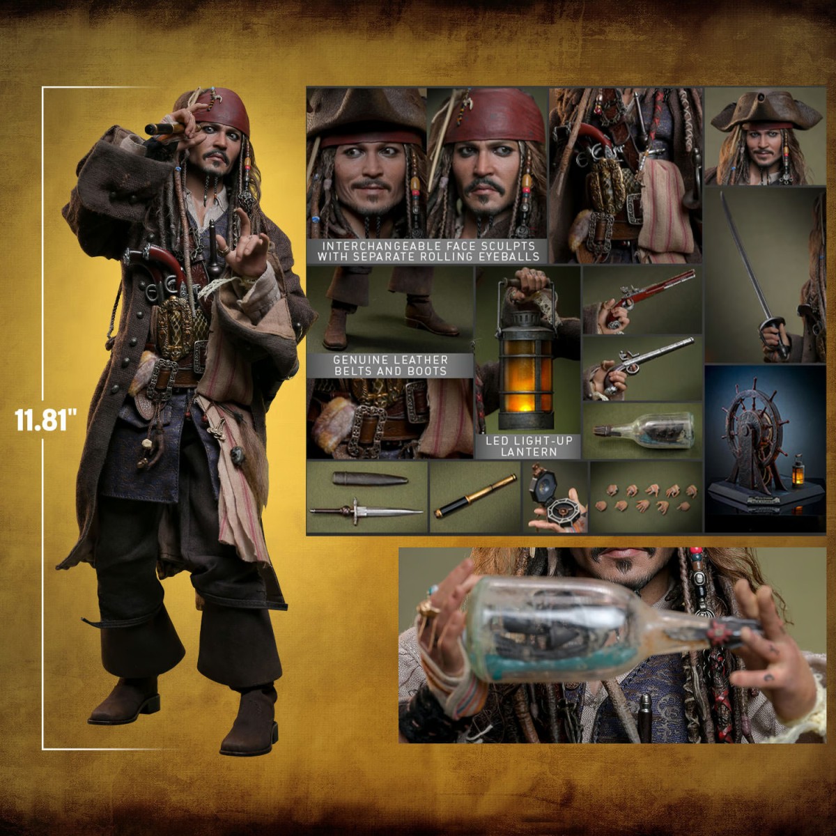 Hot Toys Piratas del Caribe - Jack Sparrow Edición Coleccionista - Dead Men Tell No Tales