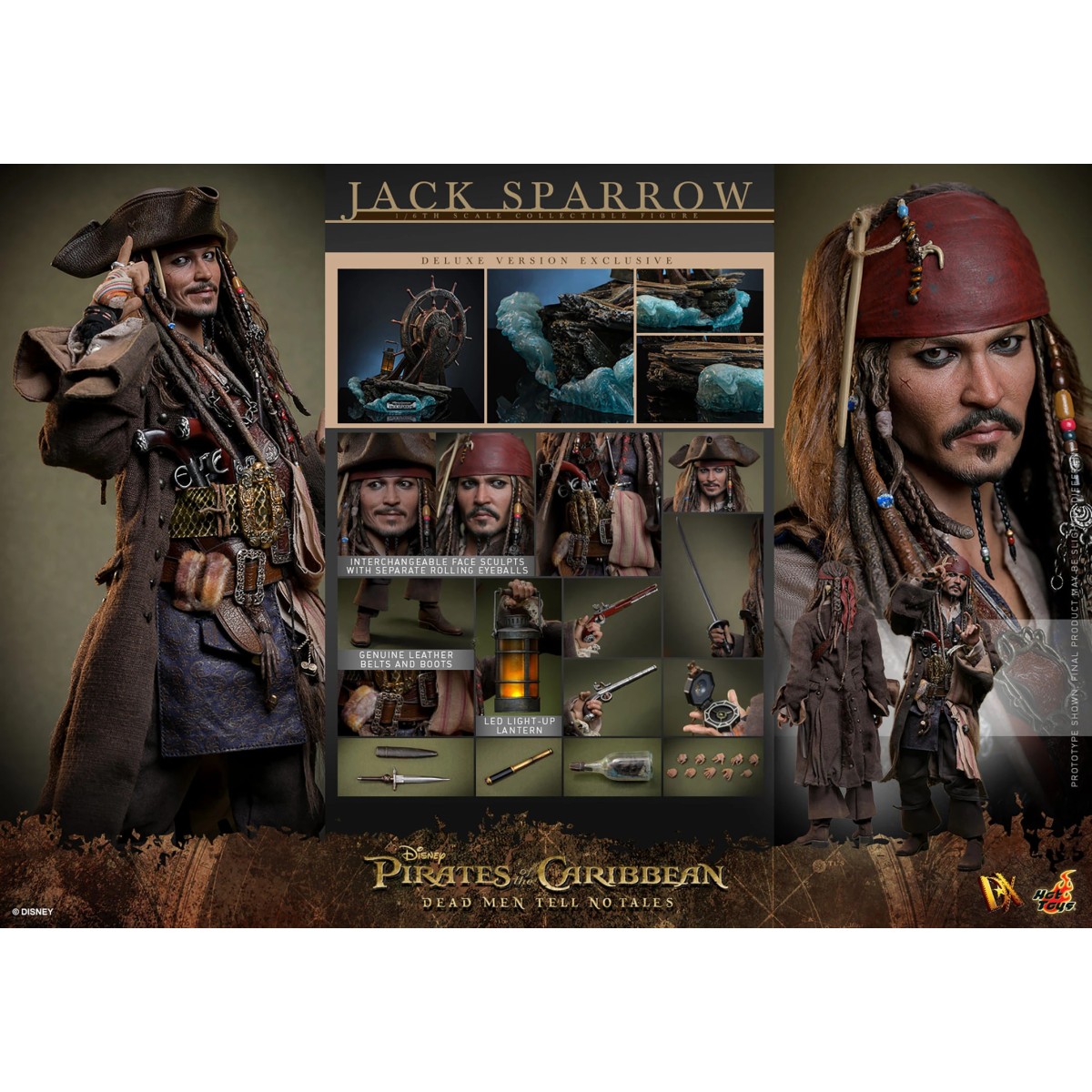Hot Toys Piratas del Caribe - Jack Sparrow Edición Deluxe - Dead Men Tell No Tales