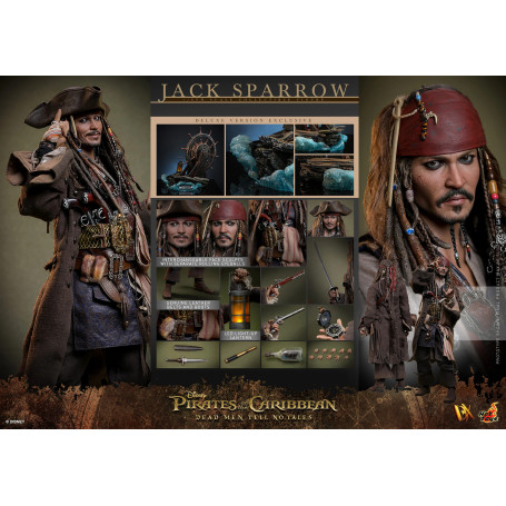 Hot Toys Piratas del Caribe - Jack Sparrow Edición Deluxe - Dead Men Tell No Tales