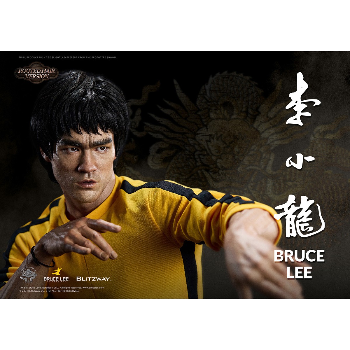 Blitzway - Bruce Lee Rooted Hair Ver. 1/4 - Homenaje 50 Aniversario - El Juego de la Muerte
