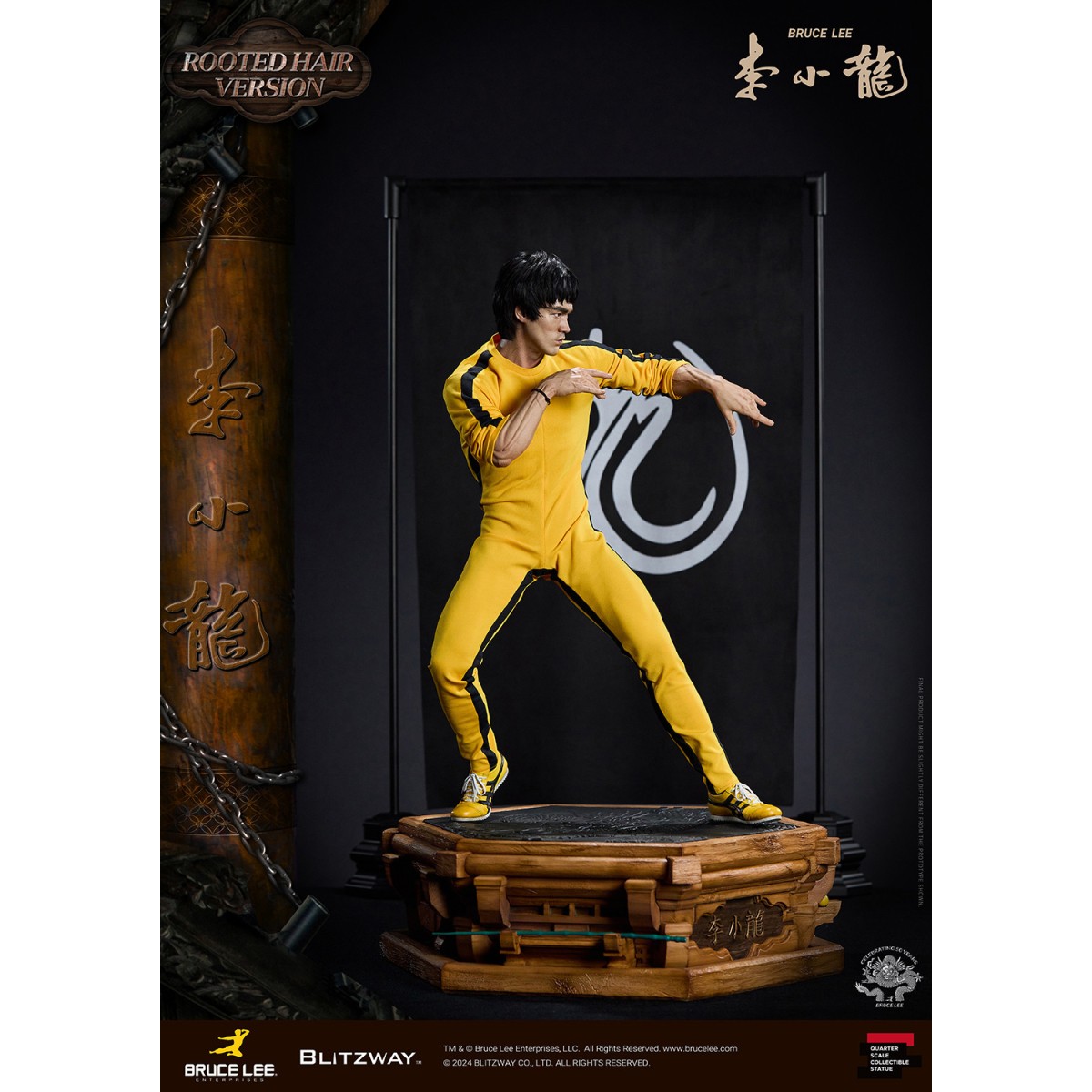 Blitzway - Bruce Lee Rooted Hair Ver. 1/4 - Homenaje 50 Aniversario - El Juego de la Muerte
