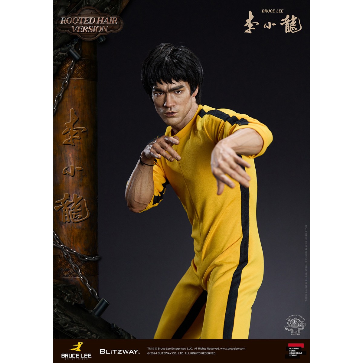 Blitzway - Bruce Lee Rooted Hair Ver. 1/4 - Homenaje 50 Aniversario - El Juego de la Muerte