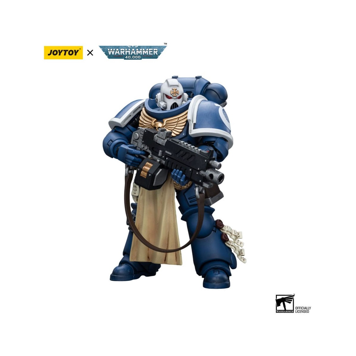 JoyToy - Marines Espaciales - Ultramarines - Sternguard Veterano con Auto Bolt Rifle 1/18 - Warhammer 40K